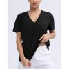 imageTHE GYM PEOPLE Womens Loose Fit Workout TShirts V Neck Short Sleeve Running Yoga Lounge Tee TopsBlack