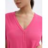 imageTHE GYM PEOPLE Womens Loose Fit Workout TShirts V Neck Short Sleeve Running Yoga Lounge Tee TopsBright Pink