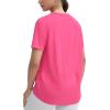imageTHE GYM PEOPLE Womens Loose Fit Workout TShirts V Neck Short Sleeve Running Yoga Lounge Tee TopsBright Pink
