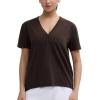 imageTHE GYM PEOPLE Womens Loose Fit Workout TShirts V Neck Short Sleeve Running Yoga Lounge Tee TopsBrown