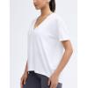 imageTHE GYM PEOPLE Womens Loose Fit Workout TShirts V Neck Short Sleeve Running Yoga Lounge Tee TopsWhite