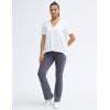 imageTHE GYM PEOPLE Womens Loose Fit Workout TShirts V Neck Short Sleeve Running Yoga Lounge Tee TopsWhite