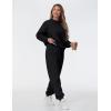 imageTHE GYM PEOPLE Womens Oversized Fleece Sweatshirts Loose Fit Crewneck Long Sleeve Pullover TopsBlack