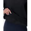 imageTHE GYM PEOPLE Womens Oversized Fleece Sweatshirts Loose Fit Crewneck Long Sleeve Pullover TopsBlack