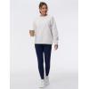 imageTHE GYM PEOPLE Womens Oversized Fleece Sweatshirts Loose Fit Crewneck Long Sleeve Pullover TopsHeather White