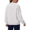 imageTHE GYM PEOPLE Womens Oversized Fleece Sweatshirts Loose Fit Crewneck Long Sleeve Pullover TopsHeather White