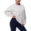 imageTHE GYM PEOPLE Womens Oversized Fleece Sweatshirts Loose Fit Crewneck Long Sleeve Pullover TopsHeather White