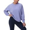 imageTHE GYM PEOPLE Womens Oversized Fleece Sweatshirts Loose Fit Crewneck Long Sleeve Pullover TopsLavender Purple