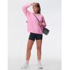 imageTHE GYM PEOPLE Womens Oversized Fleece Sweatshirts Loose Fit Crewneck Long Sleeve Pullover TopsPink