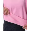 imageTHE GYM PEOPLE Womens Oversized Fleece Sweatshirts Loose Fit Crewneck Long Sleeve Pullover TopsPink