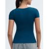 imageTHE GYM PEOPLE Womens Scoop Neck T Shirts Short Sleeve Slim Fit Workout Cool Tee TopsDark Blue Green
