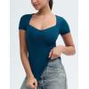imageTHE GYM PEOPLE Womens Scoop Neck T Shirts Short Sleeve Slim Fit Workout Cool Tee TopsDark Blue Green