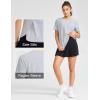 imageTHE GYM PEOPLE Womens Short Sleeve Workout Shirts Breathable Yoga TShirts with Side Slits Athletic Tee TopsHeather Grey