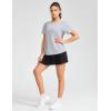 imageTHE GYM PEOPLE Womens Short Sleeve Workout Shirts Breathable Yoga TShirts with Side Slits Athletic Tee TopsHeather Grey