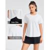 imageTHE GYM PEOPLE Womens Short Sleeve Workout Shirts Breathable Yoga TShirts with Side Slits Athletic Tee TopsHeather White