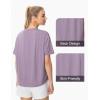 imageTHE GYM PEOPLE Womens Short Sleeve Workout TShirts Back Loose Fit Running Yoga Tee TopsGrey Purple