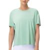 imageTHE GYM PEOPLE Womens Short Sleeve Workout TShirts Back Loose Fit Running Yoga Tee TopsLight Green