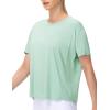 imageTHE GYM PEOPLE Womens Short Sleeve Workout TShirts Back Loose Fit Running Yoga Tee TopsLight Green