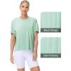 imageTHE GYM PEOPLE Womens Short Sleeve Workout TShirts Back Loose Fit Running Yoga Tee TopsLight Green