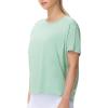 imageTHE GYM PEOPLE Womens Short Sleeve Workout TShirts Back Loose Fit Running Yoga Tee TopsLight Green