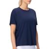 imageTHE GYM PEOPLE Womens Short Sleeve Workout TShirts Back Loose Fit Running Yoga Tee TopsNavy Blue