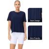 imageTHE GYM PEOPLE Womens Short Sleeve Workout TShirts Back Loose Fit Running Yoga Tee TopsNavy Blue