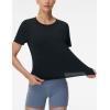 imageTHE GYM PEOPLE Womens Short Sleeve Workout TShirts Stretchy Lightweight Crewneck Athletic Running Lounge Tee TopsBlack