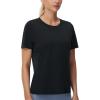 imageTHE GYM PEOPLE Womens Short Sleeve Workout TShirts Stretchy Lightweight Crewneck Athletic Running Lounge Tee TopsBlack