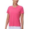 imageTHE GYM PEOPLE Womens Short Sleeve Workout TShirts Stretchy Lightweight Crewneck Athletic Running Lounge Tee TopsBright Pink