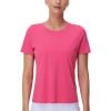 imageTHE GYM PEOPLE Womens Short Sleeve Workout TShirts Stretchy Lightweight Crewneck Athletic Running Lounge Tee TopsBright Pink