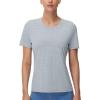 imageTHE GYM PEOPLE Womens Short Sleeve Workout TShirts Stretchy Lightweight Crewneck Athletic Running Lounge Tee TopsHeather Grey