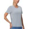imageTHE GYM PEOPLE Womens Short Sleeve Workout TShirts Stretchy Lightweight Crewneck Athletic Running Lounge Tee TopsHeather Grey