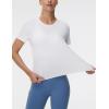 imageTHE GYM PEOPLE Womens Short Sleeve Workout TShirts Stretchy Lightweight Crewneck Athletic Running Lounge Tee TopsWhite