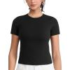 imageTHE GYM PEOPLE Womens Slim Fit Soft Workout TShirts Crew Neck Short Sleeve Casual Tee TopsBlack