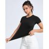 imageTHE GYM PEOPLE Womens Slim Fit Soft Workout TShirts Crew Neck Short Sleeve Casual Tee TopsBlack
