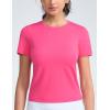 imageTHE GYM PEOPLE Womens Slim Fit Soft Workout TShirts Crew Neck Short Sleeve Casual Tee TopsBright Pink