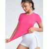imageTHE GYM PEOPLE Womens Slim Fit Soft Workout TShirts Crew Neck Short Sleeve Casual Tee TopsBright Pink
