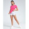 imageTHE GYM PEOPLE Womens Slim Fit Soft Workout TShirts Crew Neck Short Sleeve Casual Tee TopsBright Pink