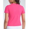 imageTHE GYM PEOPLE Womens Slim Fit Soft Workout TShirts Crew Neck Short Sleeve Casual Tee TopsBright Pink