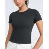 imageTHE GYM PEOPLE Womens Slim Fit Soft Workout TShirts Crew Neck Short Sleeve Casual Tee TopsCharcoal Grey