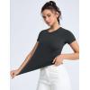 imageTHE GYM PEOPLE Womens Slim Fit Soft Workout TShirts Crew Neck Short Sleeve Casual Tee TopsCharcoal Grey