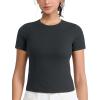 imageTHE GYM PEOPLE Womens Slim Fit Soft Workout TShirts Crew Neck Short Sleeve Casual Tee TopsCharcoal Grey