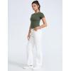 imageTHE GYM PEOPLE Womens Slim Fit Soft Workout TShirts Crew Neck Short Sleeve Casual Tee TopsOlive Green