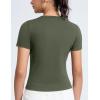 imageTHE GYM PEOPLE Womens Slim Fit Soft Workout TShirts Crew Neck Short Sleeve Casual Tee TopsOlive Green
