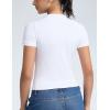 imageTHE GYM PEOPLE Womens Slim Fit Soft Workout TShirts Crew Neck Short Sleeve Casual Tee TopsWhite