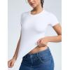imageTHE GYM PEOPLE Womens Slim Fit Soft Workout TShirts Crew Neck Short Sleeve Casual Tee TopsWhite
