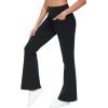 imageTHE GYM PEOPLE Womens Tummy Control Bell Bottom Jeans High Waisted Wide Leg Flare Pants Jeggings with PocketsBlack