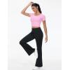 imageTHE GYM PEOPLE Womens Tummy Control Bell Bottom Jeans High Waisted Wide Leg Flare Pants Jeggings with PocketsBlack