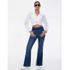 imageTHE GYM PEOPLE Womens Tummy Control Bell Bottom Jeans High Waisted Wide Leg Flare Pants Jeggings with PocketsDark Blue