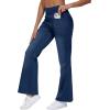 imageTHE GYM PEOPLE Womens Tummy Control Bell Bottom Jeans High Waisted Wide Leg Flare Pants Jeggings with PocketsDark Blue